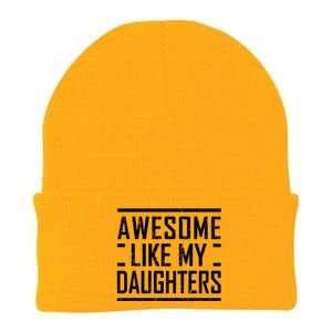 Funny Dad Mom From Daughter Awesome Like My Daughters Knit Cap Winter Beanie