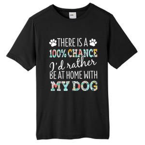 Funny Dog Mom ID Rather Be At Home With My Dog Tall Fusion ChromaSoft Performance T-Shirt