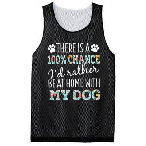 Funny Dog Mom ID Rather Be At Home With My Dog Mesh Reversible Basketball Jersey Tank