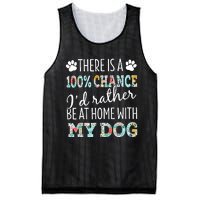 Funny Dog Mom ID Rather Be At Home With My Dog Mesh Reversible Basketball Jersey Tank