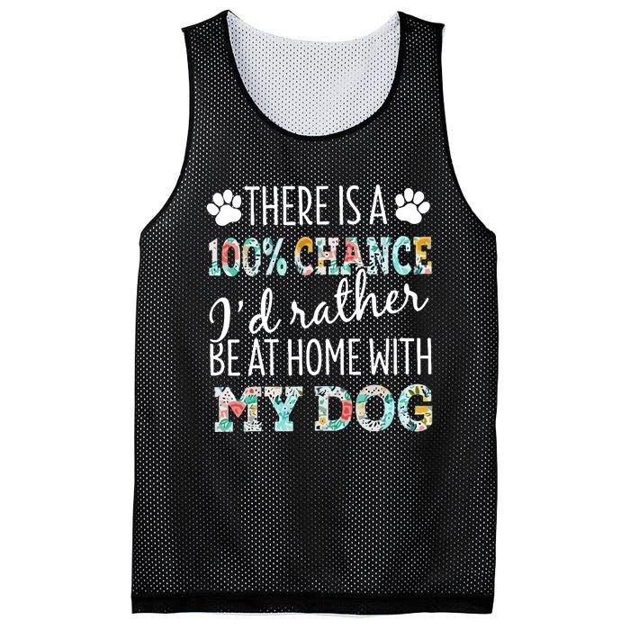 Funny Dog Mom ID Rather Be At Home With My Dog Mesh Reversible Basketball Jersey Tank