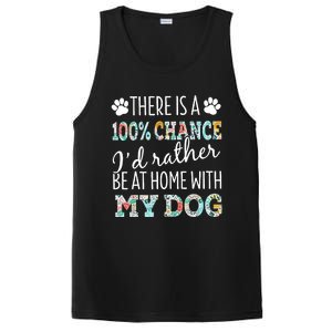 Funny Dog Mom ID Rather Be At Home With My Dog PosiCharge Competitor Tank