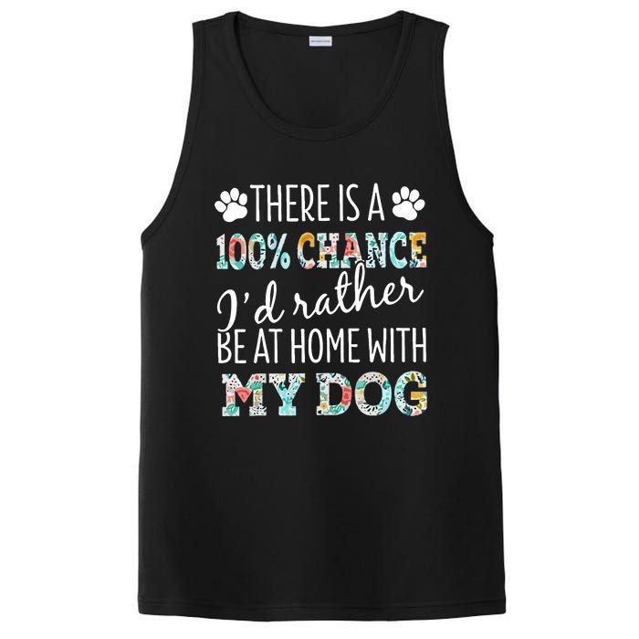 Funny Dog Mom ID Rather Be At Home With My Dog PosiCharge Competitor Tank