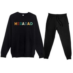 Funny Dad Megadad Gift Mega Dad Premium Crewneck Sweatsuit Set