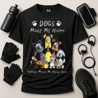 Funny Dogs Make Me Happy Humans Make My Head Hurt Funny Dog Lover Cooling Performance Crew T-Shirt