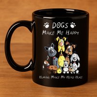 Funny Dogs Make Me Happy Humans Make My Head Hurt Funny Dog Lover 11oz C Handle Ceramic Mug