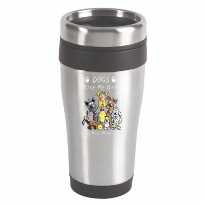 Funny Dogs Make Me Happy Humans Make My Head Hurt Funny Dog Lover 16oz Travel Tumbler