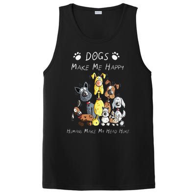 Funny Dogs Make Me Happy Humans Make My Head Hurt Funny Dog Lover PosiCharge Competitor Tank