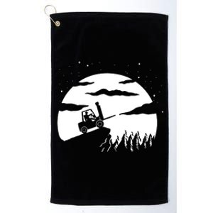 Forklift Driver Moon Background Platinum Collection Golf Towel