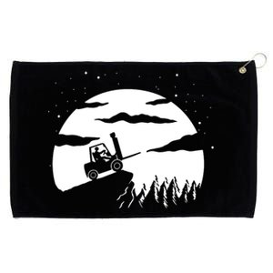 Forklift Driver Moon Background Grommeted Golf Towel