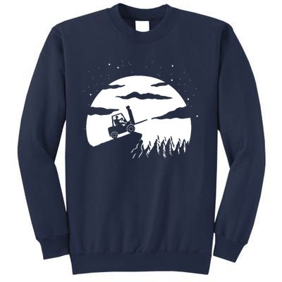 Forklift Driver Moon Background Sweatshirt