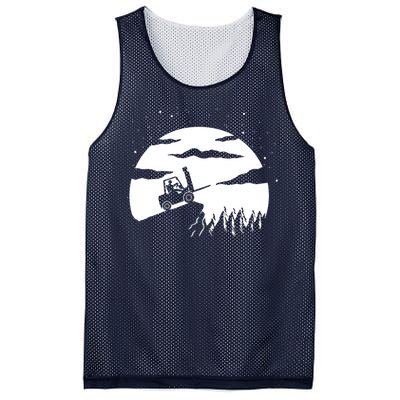 Forklift Driver Moon Background Mesh Reversible Basketball Jersey Tank