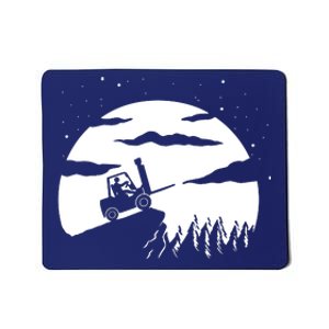 Forklift Driver Moon Background Mousepad