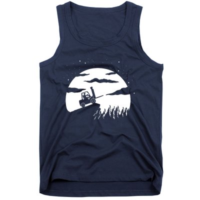 Forklift Driver Moon Background Tank Top