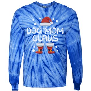 Funny Dog Mom Claus Family Matching Group Christmas Gift Tie-Dye Long Sleeve Shirt