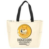 Funny Dogecoin Millionaire Hodl Doge Coin Crypto Zip Tote Bag