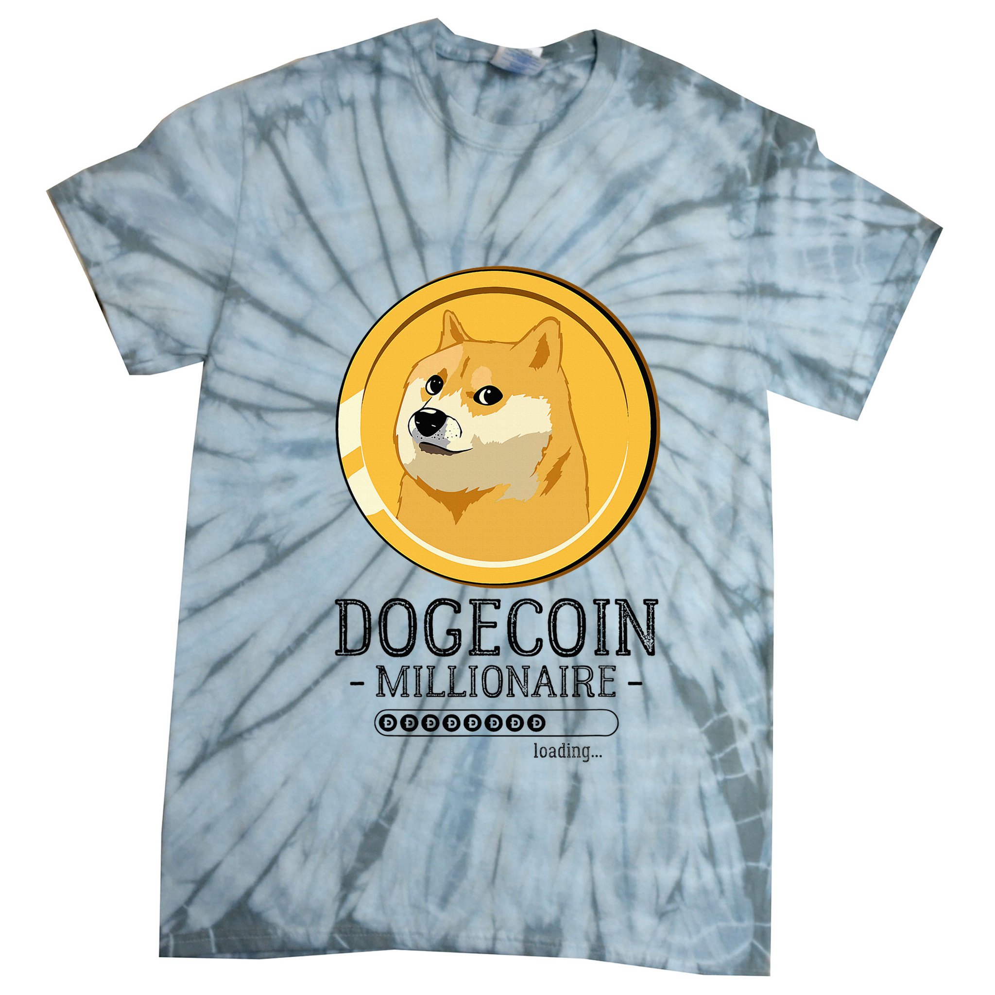 Funny Dogecoin Millionaire Hodl Doge Coin Crypto Tie-Dye T-Shirt