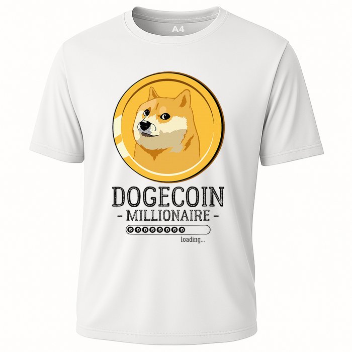 Funny Dogecoin Millionaire Hodl Doge Coin Crypto Cooling Performance Crew T-Shirt