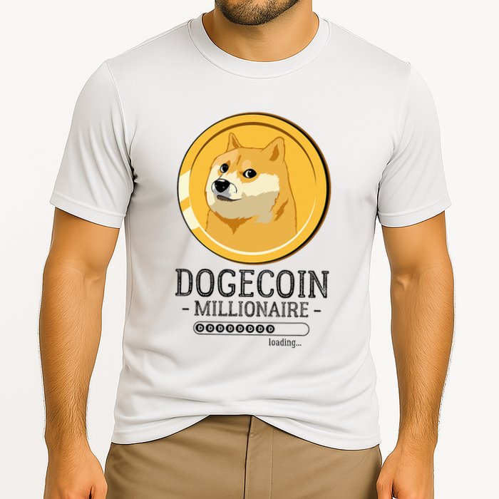 Funny Dogecoin Millionaire Hodl Doge Coin Crypto Cooling Performance Crew T-Shirt