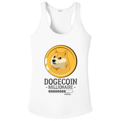 Funny Dogecoin Millionaire Hodl Doge Coin Crypto Ladies PosiCharge Competitor Racerback Tank