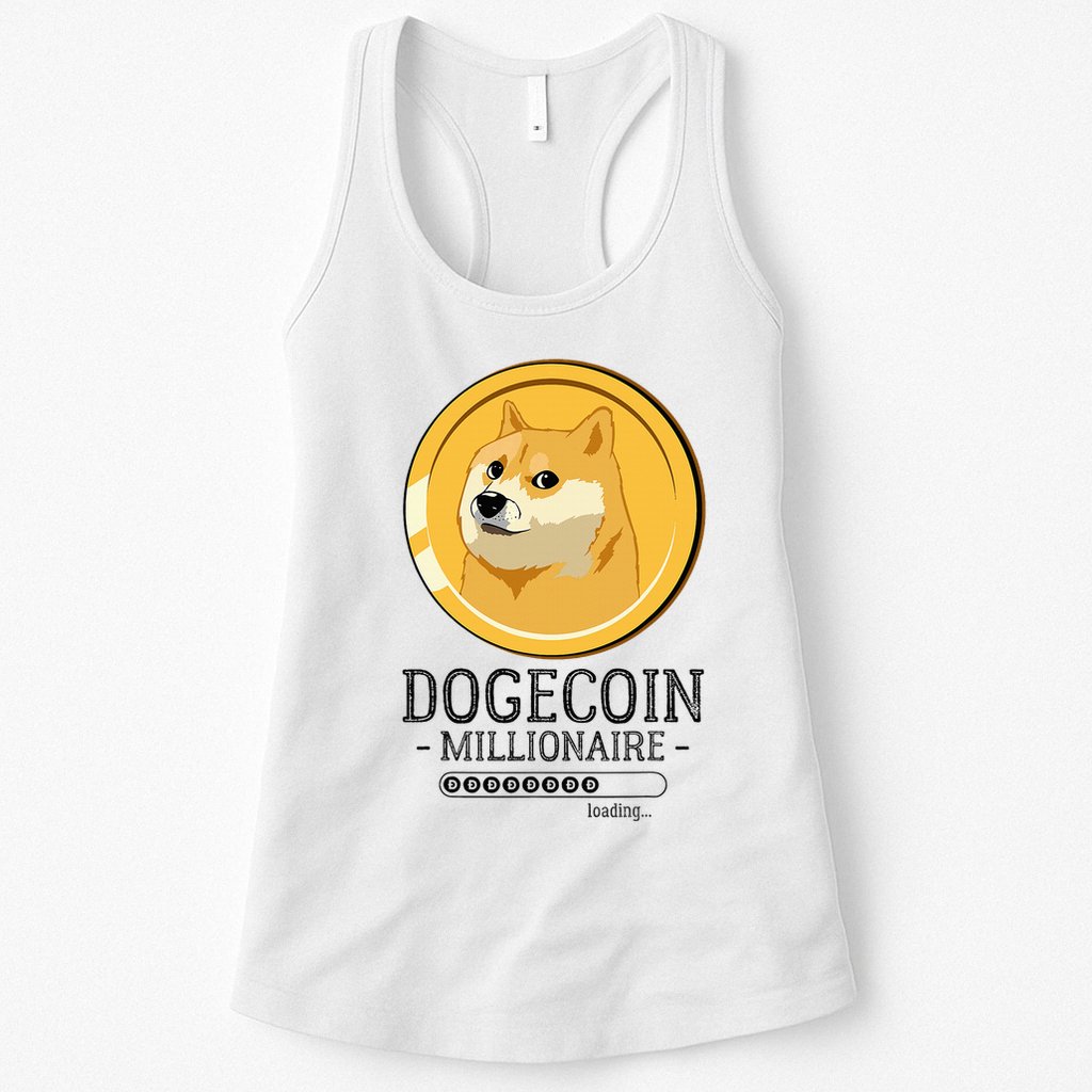 Funny Dogecoin Millionaire Hodl Doge Coin Crypto Womens Tank Top