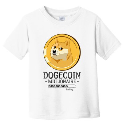 Funny Dogecoin Millionaire Hodl Doge Coin Crypto Toddler T-Shirt