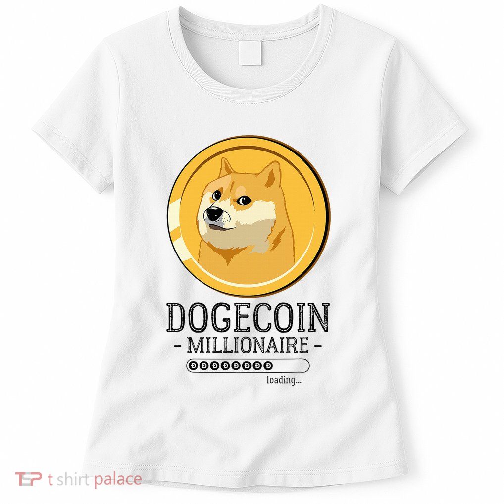 Funny Dogecoin Millionaire Hodl Doge Coin Crypto Womens T-Shirt