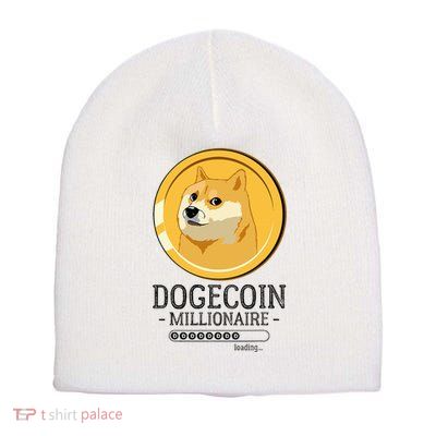 Funny Dogecoin Millionaire Hodl Doge Coin Crypto Short Acrylic Beanie