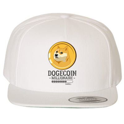 Funny Dogecoin Millionaire Hodl Doge Coin Crypto Wool Snapback Cap