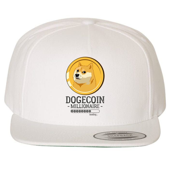 Funny Dogecoin Millionaire Hodl Doge Coin Crypto Wool Snapback Cap
