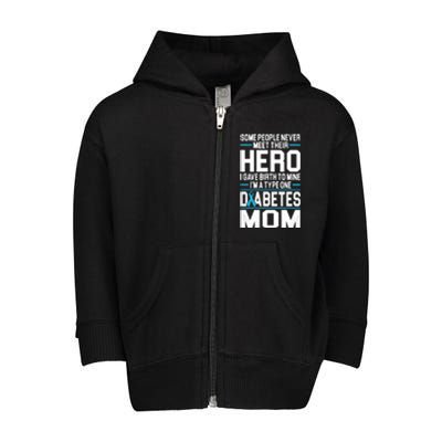 Funny Diabetes Mom Diabetes Toddler Zip Fleece Hoodie