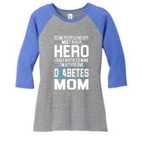 Funny Diabetes Mom Diabetes Women's Tri-Blend 3/4-Sleeve Raglan Shirt