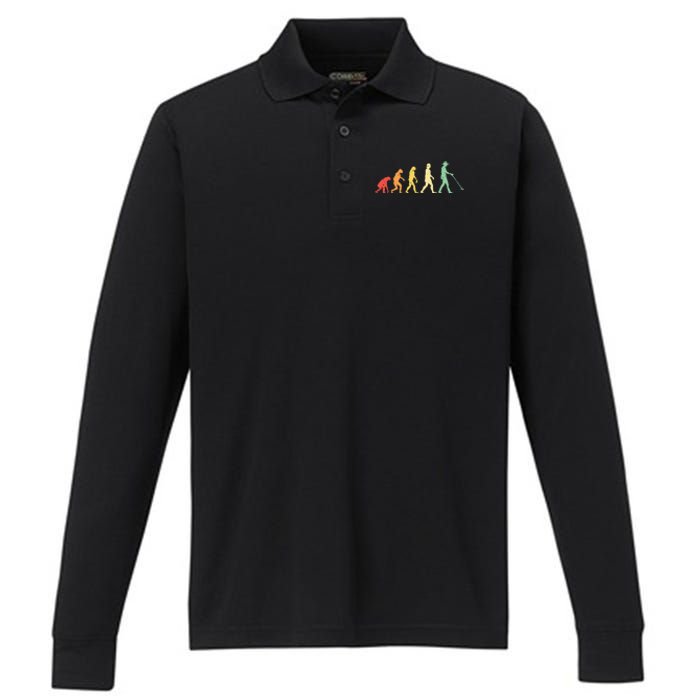 Funny Detectorist Metal Detecting Detectoring Performance Long Sleeve Polo