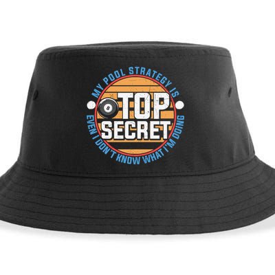 Father's Day My Pool Strategy Is Top Secret Billiards Player Gift For Dad Sustainable Bucket Hat