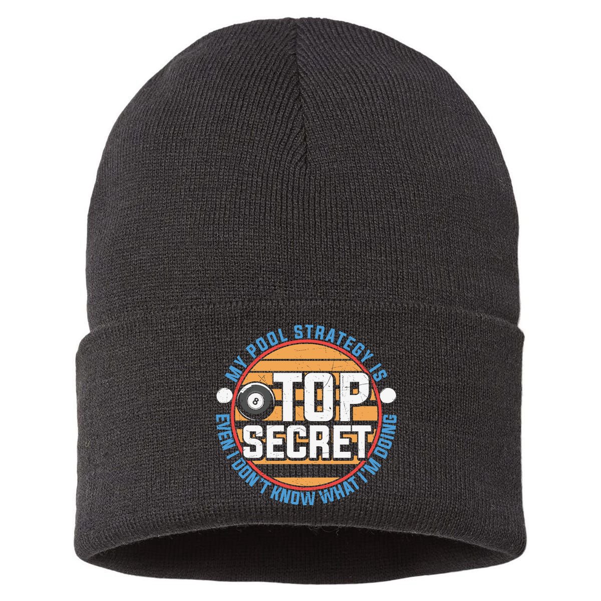 Father's Day My Pool Strategy Is Top Secret Billiards Player Gift For Dad Sustainable Knit Beanie
