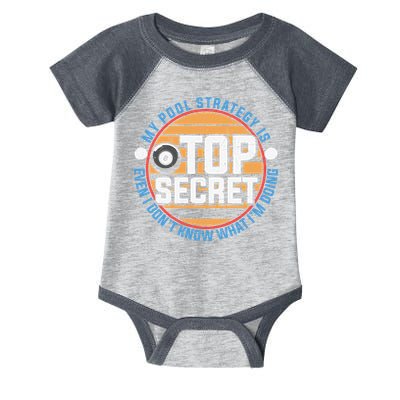 Father's Day My Pool Strategy Is Top Secret Billiards Player Gift For Dad Infant Baby Jersey Bodysuit