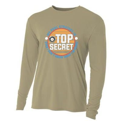 Father's Day My Pool Strategy Is Top Secret Billiards Player Gift For Dad Cooling Performance Long Sleeve Crew