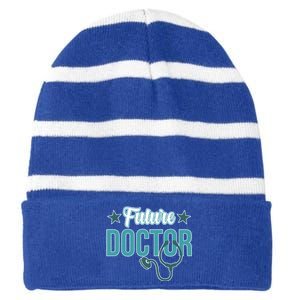 Future Doctor Med School Medical Students Graduate Graphic Gift Striped Beanie with Solid Band