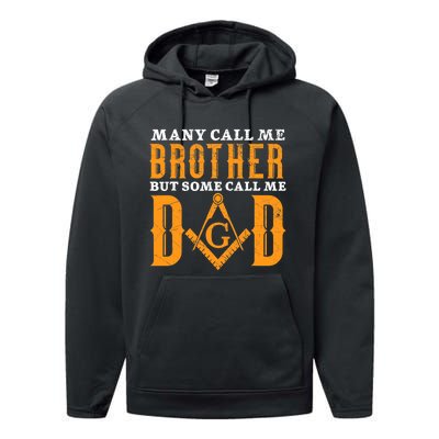 Freemason Dad Masonic Fraternal Freemasonry Square Compass Performance Fleece Hoodie