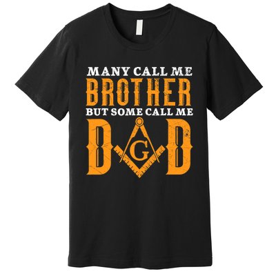 Freemason Dad Masonic Fraternal Freemasonry Square Compass Premium T-Shirt