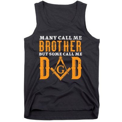 Freemason Dad Masonic Fraternal Freemasonry Square Compass Tank Top