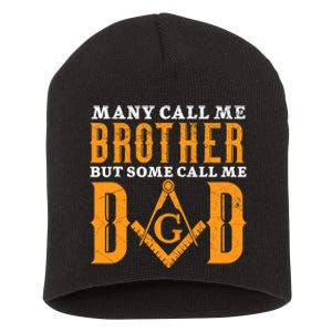 Freemason Dad Masonic Fraternal Freemasonry Square Compass Short Acrylic Beanie