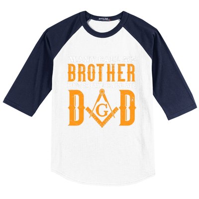 Freemason Dad Masonic Fraternal Freemasonry Square Compass Baseball Sleeve Shirt