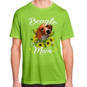 Funny Dog Mom Mothers Day Gift Sunflower Beagle Mom Adult ChromaSoft Performance T-Shirt