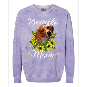 Funny Dog Mom Mothers Day Gift Sunflower Beagle Mom Colorblast Crewneck Sweatshirt