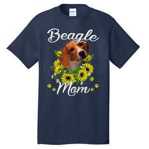 Funny Dog Mom Mothers Day Gift Sunflower Beagle Mom Tall T-Shirt