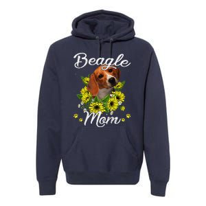 Funny Dog Mom Mothers Day Gift Sunflower Beagle Mom Premium Hoodie