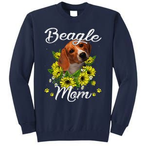 Funny Dog Mom Mothers Day Gift Sunflower Beagle Mom Tall Sweatshirt