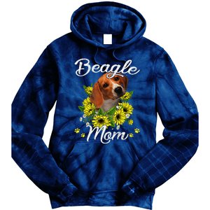 Funny Dog Mom Mothers Day Gift Sunflower Beagle Mom Tie Dye Hoodie