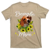 Funny Dog Mom Mothers Day Gift Sunflower Beagle Mom T-Shirt